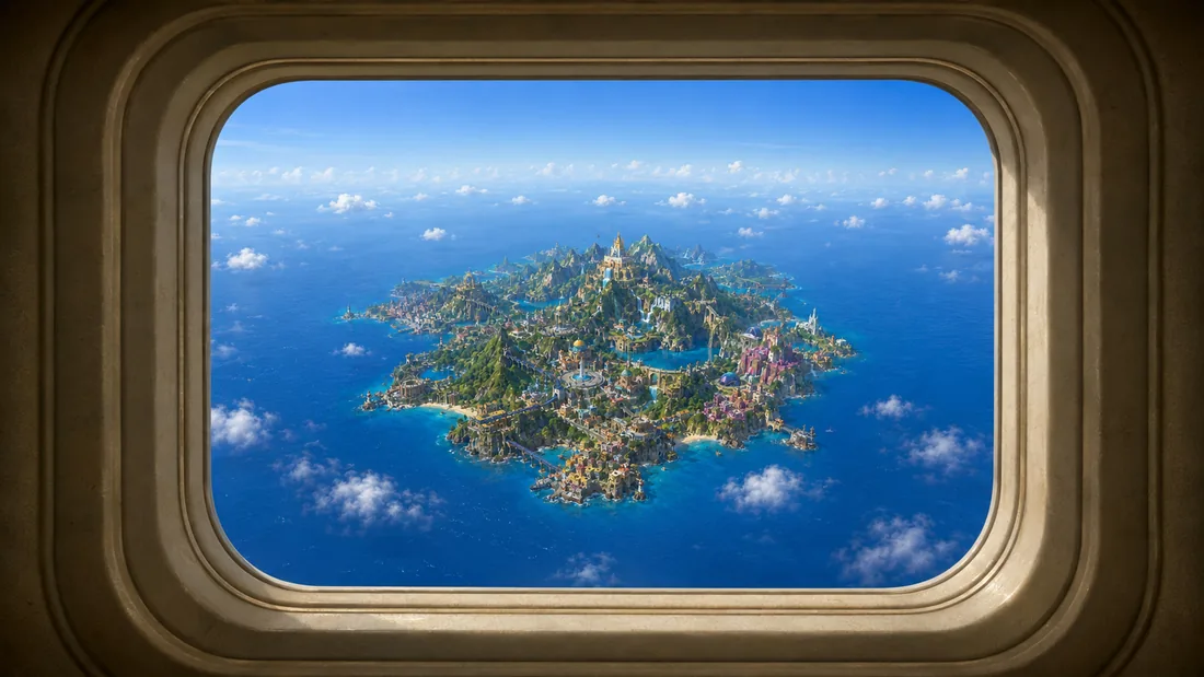 Solmara seen from a plane window